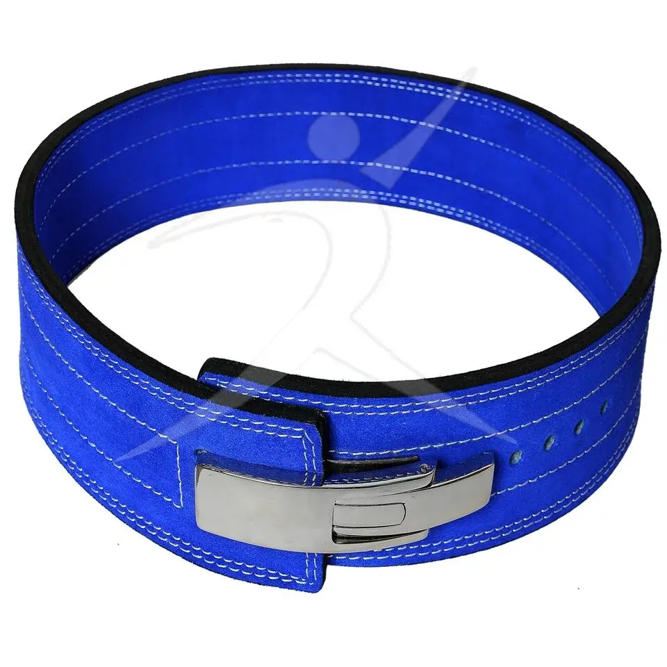 ARD CHAMPS Weight Power Lifting Leather Lever Pro Belt Gym Training Blue Small Ard Champs and Hawk Sports
