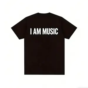 Men's& Women'S "I AM MUSIC" Graphic Cotton T-Shirt- Soft Breathable Casual Short Sleeve Tee, Regular Fit Round Neck, Sizes S-XL, Machine Washable, Music T Shirts, Everyday Apparel, Musical Theme Shirt, graphic tee 90s graphic tees men's t shirts