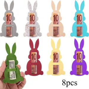 Easter Money Gift Set, Easter Party Supplies Kit, Felt Rabbit Decoration, Felt Envelope Clip, Perfect for Gifts and Desktop Decor