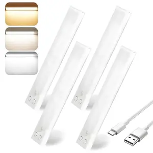 Closet Lights, Under Cabinet Lights with Motion Sensor, USB Rechargeable Night Lights with 3 Color Temps, Portable LED Wall Sconce Strip Lights, Dimmable Wireless Closet Lights with Warm & Cold Lighting, St. Patrick's Day Home Decor, Mother's Day Gifts