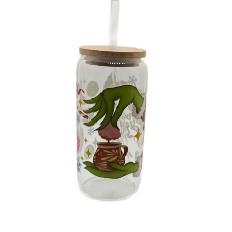 Grinchy Girly 16oz Drinking Glass - Perfect for Drinks - Drinkware