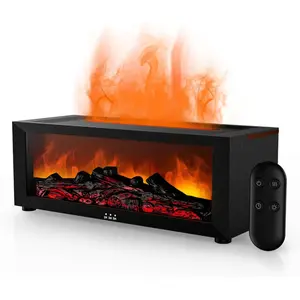 Winter Holiday Must-Have! Fireplace Aroma Diffuser – 7 Colors + Warm Glow + Quiet Run + Timer, Ideal Gift for Friends humidifier Aromatherapy Essential，Give away Christmas piggy bank