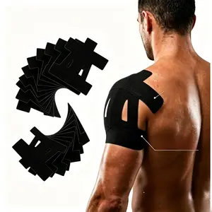 Kinesiology Tape for Shoulder Pain Relief Pre Cut Sports Waterproof Breathable Enhance Elastic Kinesiology Athletic Tape for Shoulder Support and Muscle Sports(Black)