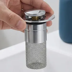 Standard Bathroom Sink Drain Filter Hair Catcher Removable Stainless Steel Mesh Basket for Hair/Soap Scum  Fits 0.8 to 1.3 Inch Drains