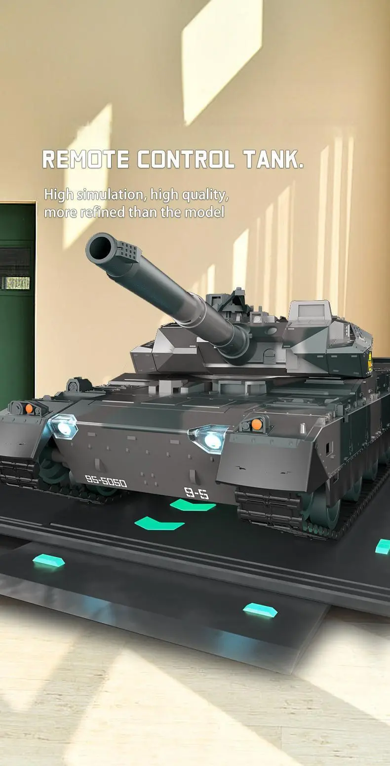 Tongli Japanese-Style Simulated Tracked RC Tank - 2.4G Remote Control Toy, 6-8Y Unisex Halloween Gift, 360° Wide Turret Rot, Authentic Combat Sound Effects, BPA/Latex-Free Safe Materials, Battery-Powered Outdoor Toy, Batteries Packed Separately, Yes