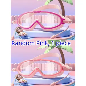 Swimming Goggles, Sports Goggles, Large Frame Waterproof Anti-Fog Swim Glasses, Suitable for Boys and Girls Aged 13-16, Silicone Material