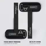 Jay Cutler Signature Series Lifting D Rings Straps - Maximum Support, No Slip D-Ring, Thick Strap for Superior Grip, Durable & Reliable Design with extra think padding on the cuff