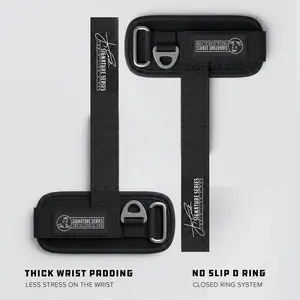 Jay Cutler Signature Series Lifting D Rings Straps - Maximum Support, No Slip D-Ring, Thick Strap for Superior Grip, Durable & Reliable Design with extra think padding on the cuff