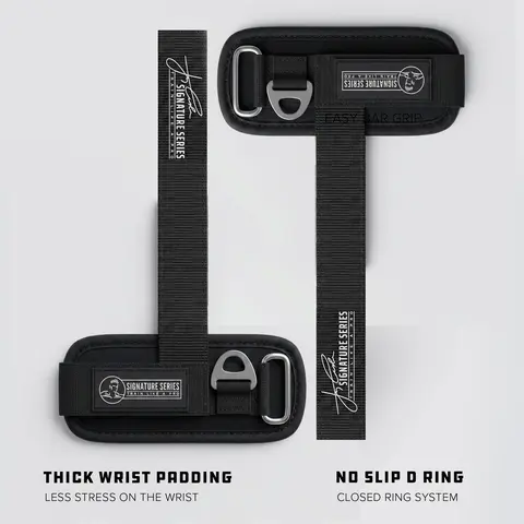 Jay Cutler Signature Series Lifting D Rings Straps - Maximum Support, No Slip D-Ring, Thick Strap for Superior Grip, Durable & Reliable Design with extra think padding on the cuff