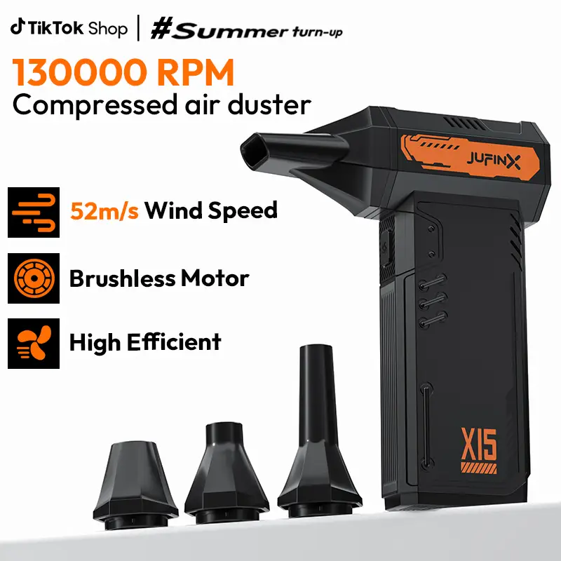 130,000RPM Heavy Duty Jet Fan Turbo Blower, Sturdy Turbo Fan & Electric Air Blower, Cordless Dust Blower for PC, Car, Keyboard & Outdoor, Compressed A