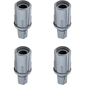 Adjustable   Fits 1-5/8" O.D. Tubing for Industrial/Commercial Kitchen Work Prep Tables, Durable Table  Foot Levelers for Stainless Steel Restaurant Bar Sink, Plastic, Set of 4