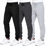 Men's 3 Pack Fleece Active Athletic Jogger Sweatpants with Drawstring Sizes S-2XL Breathable