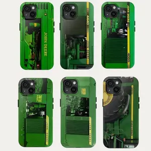 John Deere Green Tractor Tough Phone Case JD Tractor Farmer Suitable for iPhone 17-11 Pro Max/Plus and  Samsung Galaxy S23-25