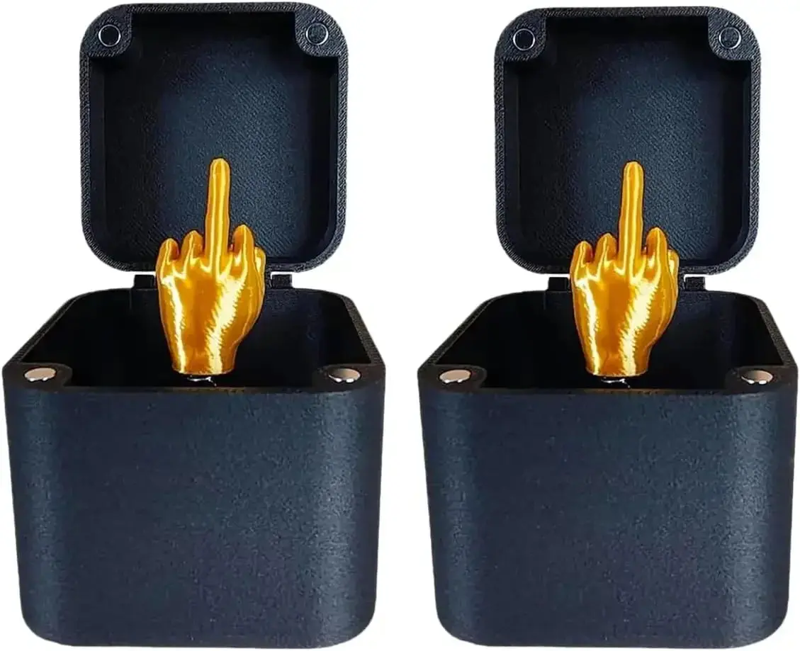Funny Middle Finger in Box Novelty Gag Toy - Desk Decor, Prank Gifts, Halloween Christmas Birthday Decor for Office & Home