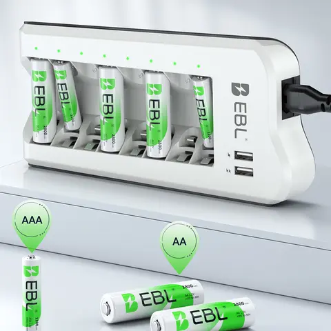 EBL Updated 808U Battery Charger with AA/AAA Ni-MH Rechargeable Batteries