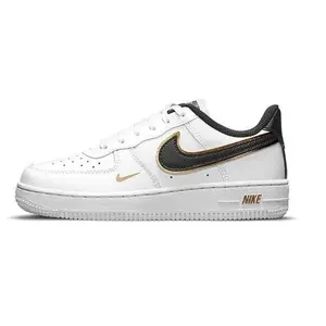 Little Kid's Nike Air Force 1 LV8 White/Black-Metallic Gold (DM3386 100)