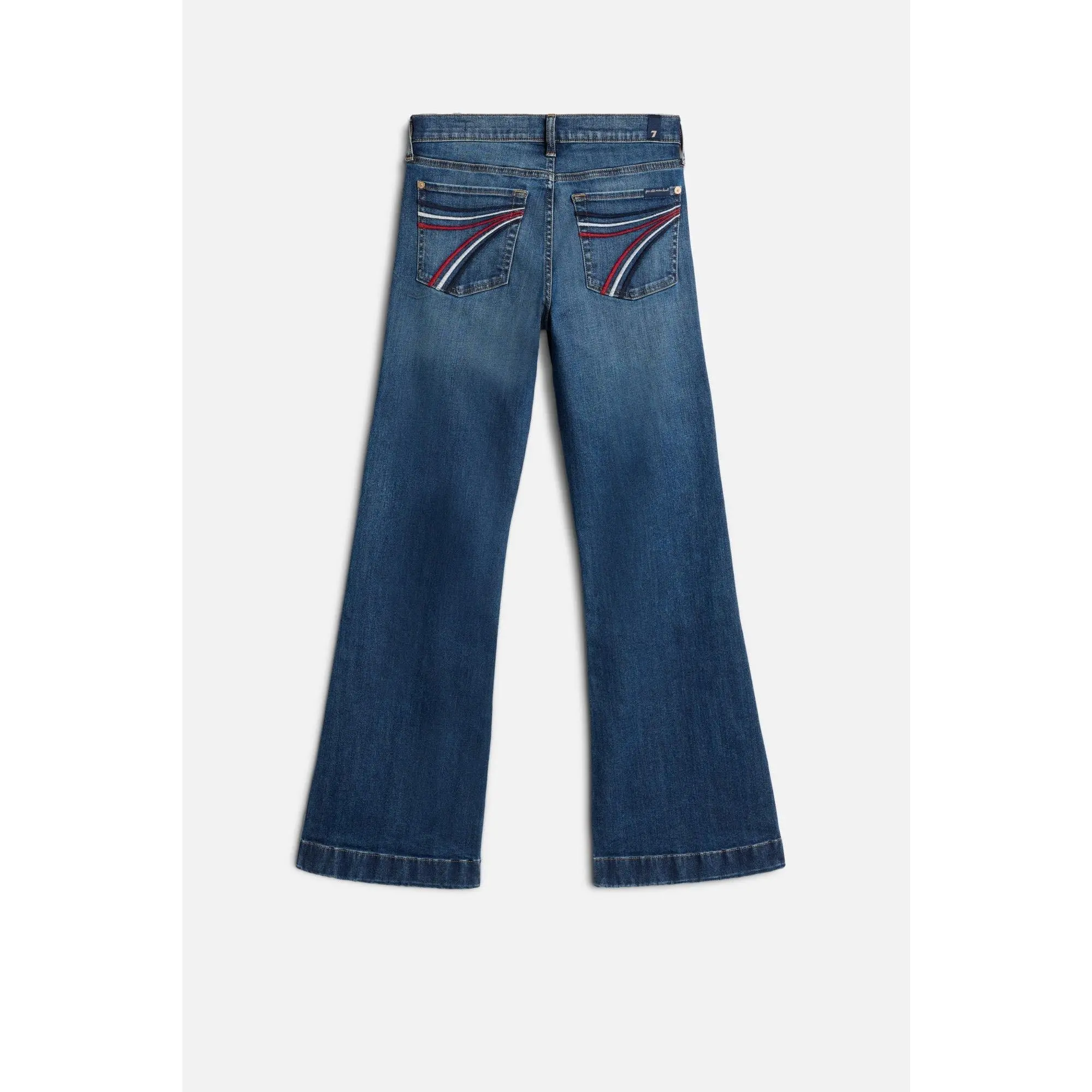7 For All Mankind Women's Regular Fit Dojo Jeans, Royalty Red White Blue Stretch Cotton Elastane Denim, 98% Cotton, Cold Wash, Casual Jean, Denim Clothing, Nondistressed Jeans