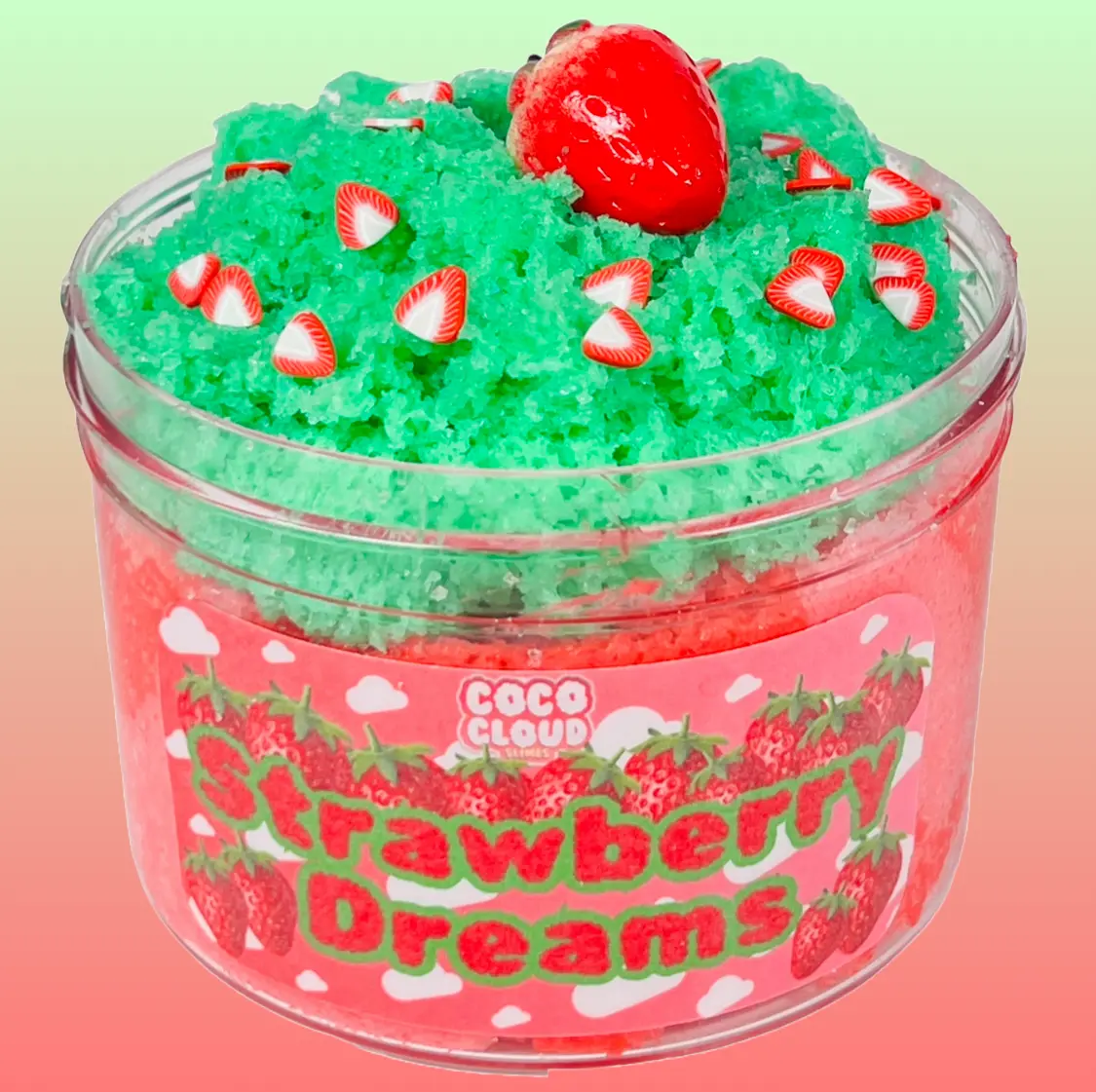 Strawberry Dreams Slime, Drizzly Cloud Texture, Multi-Color Strawberry Scented Slime