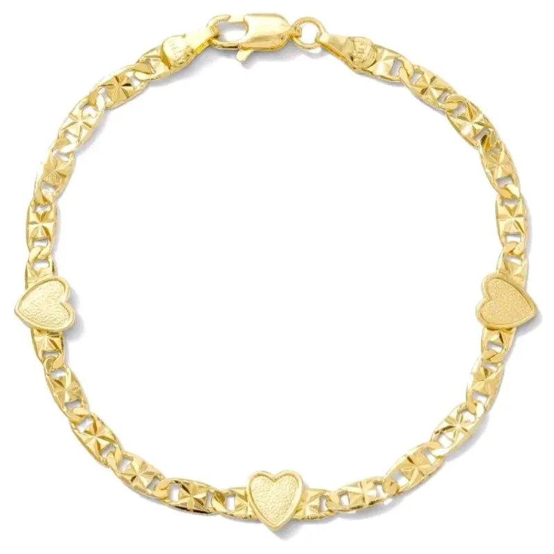 HEART'S BEAUTIFUL bracelet new style gold plated.7½inches fashion design