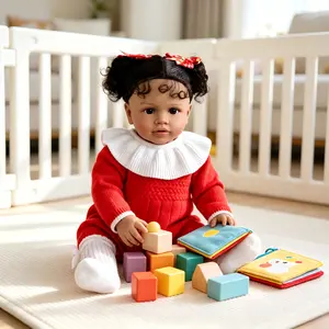 26 in Realistic African American Cuddly Toddler Doll - Pippa, Dark Brown Skin, Rooted Curly Hair, Brown Eyes, Pacifier, Feeding Set, Doll Outfit, Unisex Appeal Christmas Holiday Gift for Toddlers