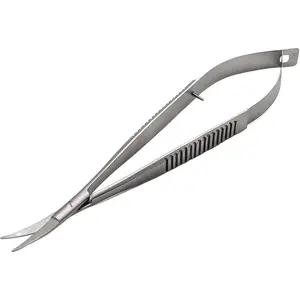 Micro Scissors 5.5" Curved  Cutting, Spring Action, Extra Sharp Squeeze Scissors for ENT, Eye, Skin, Dental, Veterinary Surgeons
