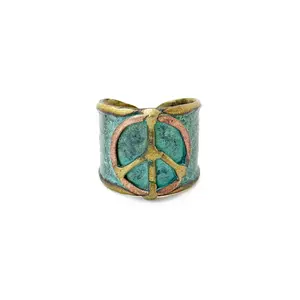 Patina Peace Sign Ring