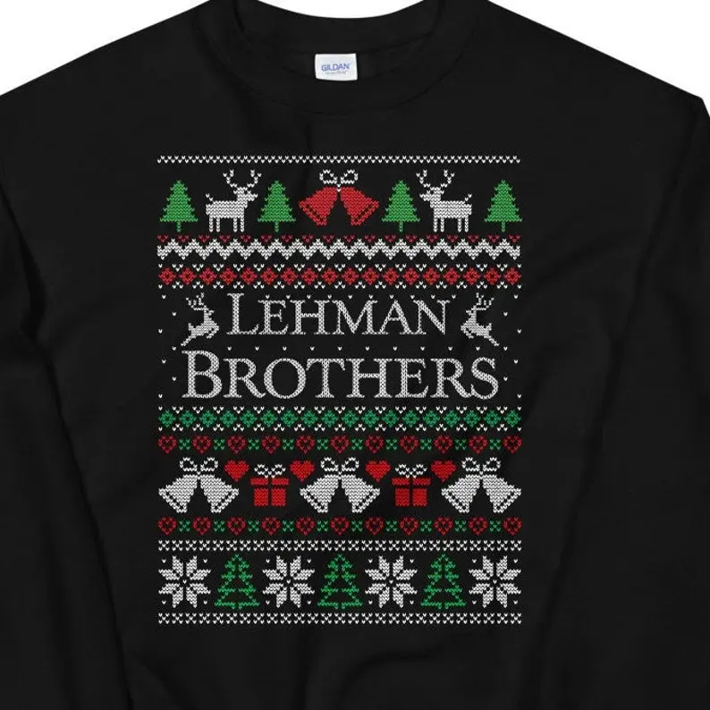 Lehman Brothers Ugly Christmas Sweater, Funny Finance Stock Market Day Trader Gift
