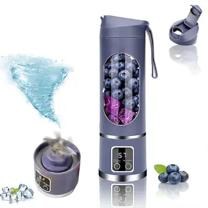 12-Blade USB-C Portable Blender & Juicer - 3 Modes Digital Display 450ml Smoothie Maker | Ice Crushing & One-Touch Cleaning | Compact Travel Gear for Camping & Gym Hikers | Gift for Women & Men - Ultimate Power!​ Acai Machine Valentine's