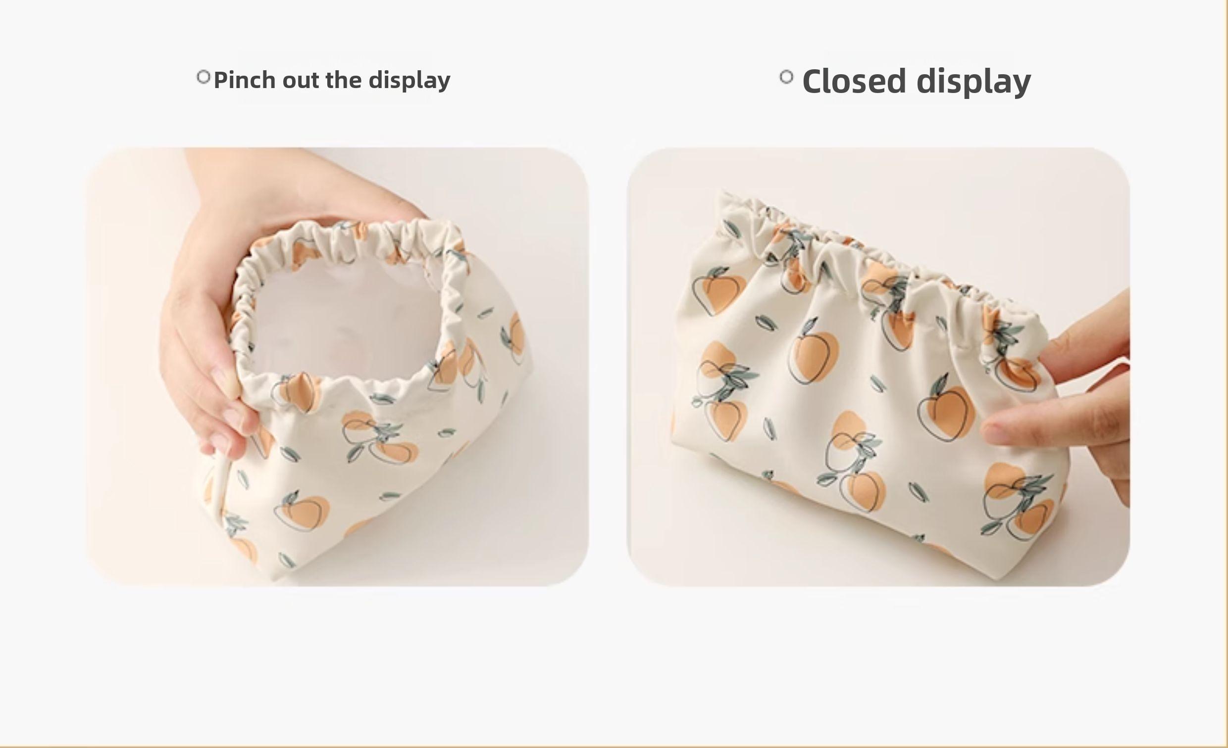 Self-Closing Waterproof Makeup Bag - Shrapnel Storage Bag for Girls with VITALITY Design