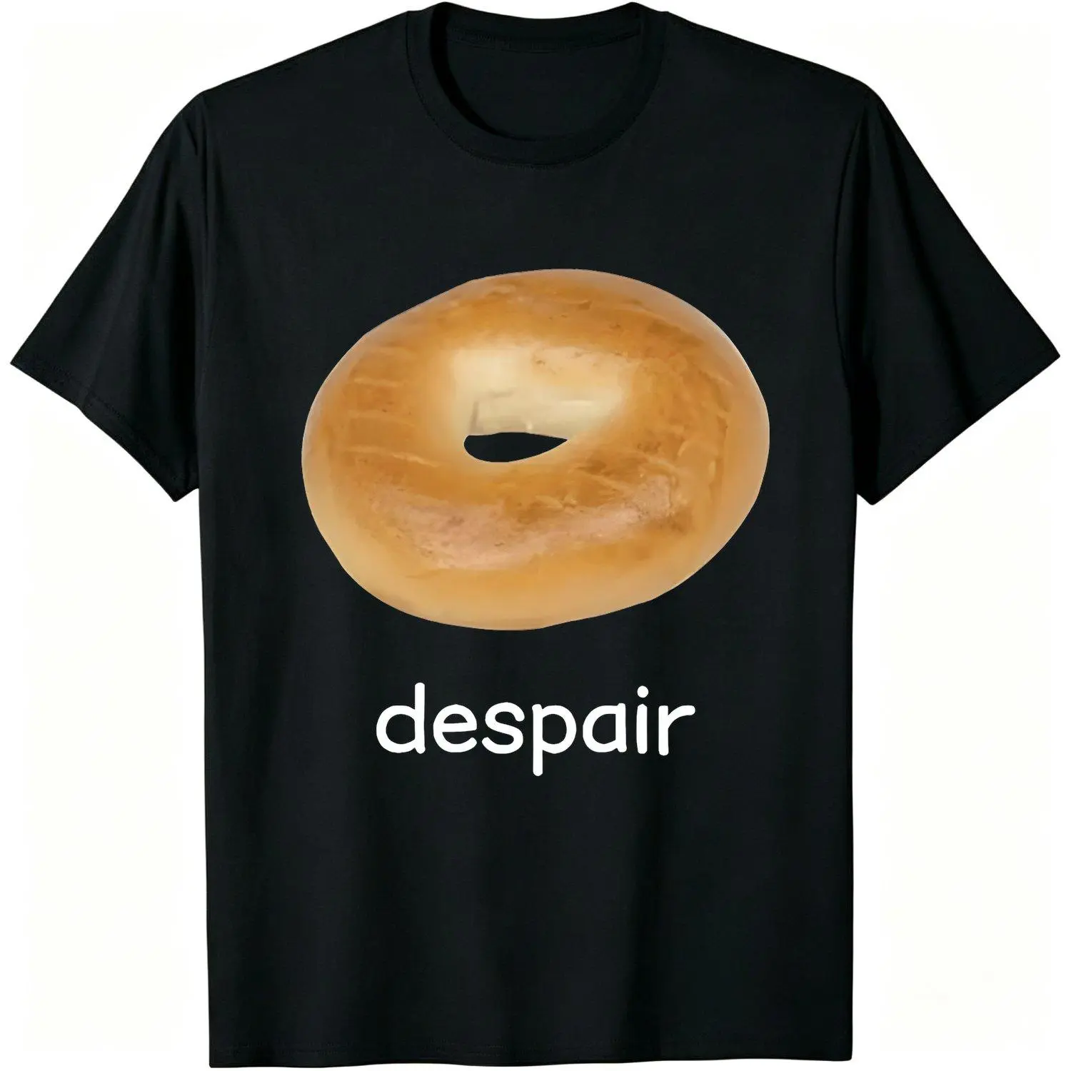 Men Plus Size Funny Despair Bagel Meme Graphic T Shirt Short Sleeve Casual Loose Fit Streetwear Round Neck Machine Washable