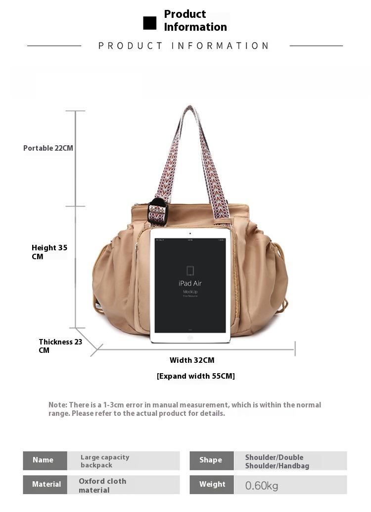 Ins Backpack Fashion Multifunctional Large Capacity Shopping Shoulder Bags Women Waterproof Travel Handbag