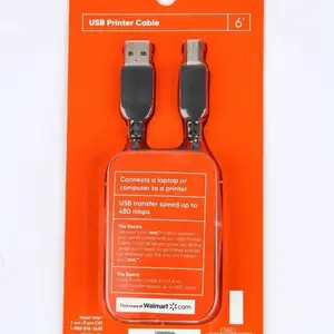 onn. 6ft USB Printer Cable, USB to USB-B