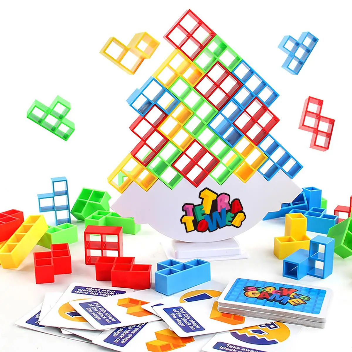 Colorful Building Blocks Toy Set, Balance Stacking Model Building Toy, Parent-child Interactive Toy, Educational Building Toy for Kids, Birthday Gift