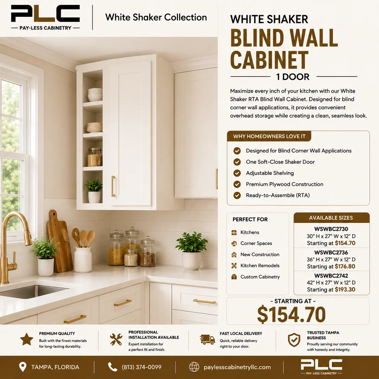 Blind Wall Cabinets.
