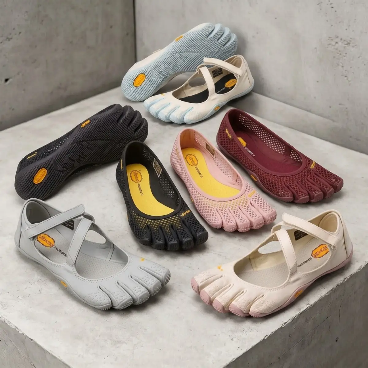 Vibram FiveFingers Women's Barefoot Five Toe Shoes, Slip-On Mesh & Mary Jane Strap Minimalist Shoes for Yoga, Pilates, Dance, Gym & Daily Wear