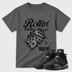 Rollin Numbers AJ6 Sneaker Match Tee, Cap and Gown Graphic Shirt, Sneakerhead Streetwear T-Shirt, Gildan 5000 Heavy Cotton