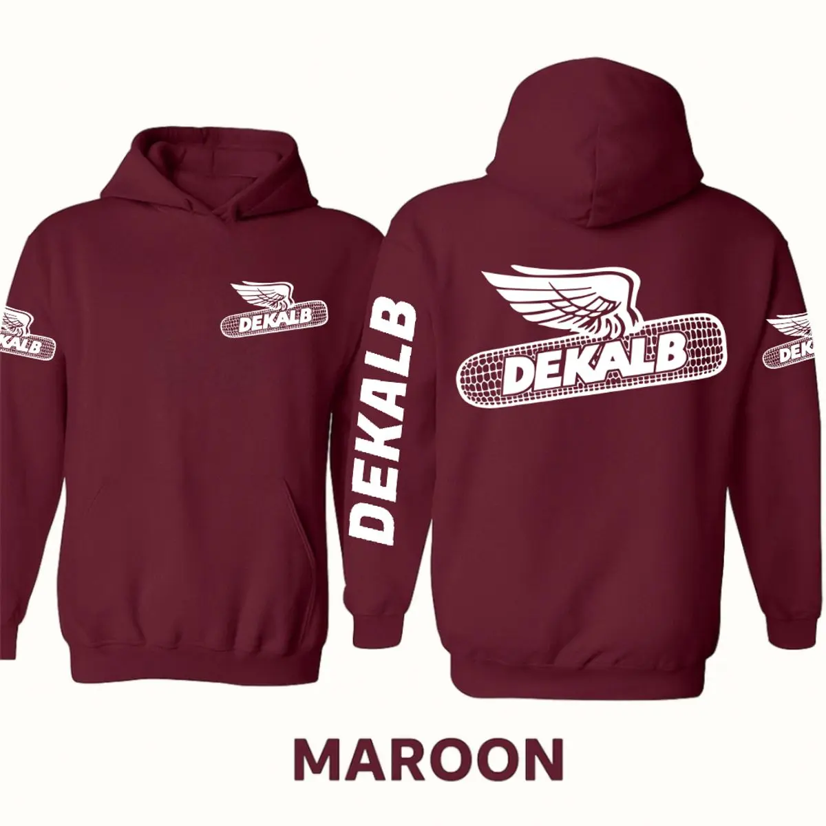 Dekalb Corn Harvest Hoodie, Vintage Farm Graphic Casual Hooded Sweatshirt, Professional Farm Hand Pullover Hoodie, Menswear