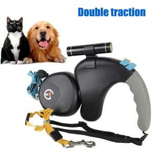 🐕‍🦺 "Tame the Pack Walk!"Double Dog Leash Pro 360° Tangle-Free Retractable + 1000 Lumen LED Pathfinder Control 2 Strong Pullers Like a Pro Trainer🦮✨