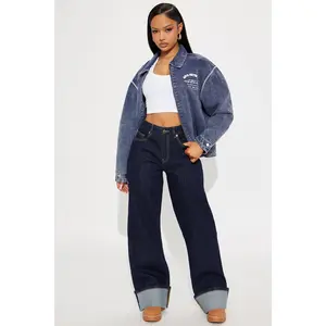Tall Premium Cuffed Straight Leg Jeans - Dark Wash