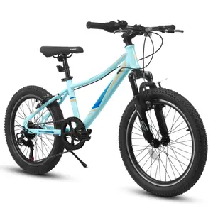 [Bellemave]20 inch Children's Bicycle, Shock Absorbing Front Fork, 7 - Speed, V - brakes, Mountain Tire, Boys and Girls Kids Bike for Outdoor Adventure