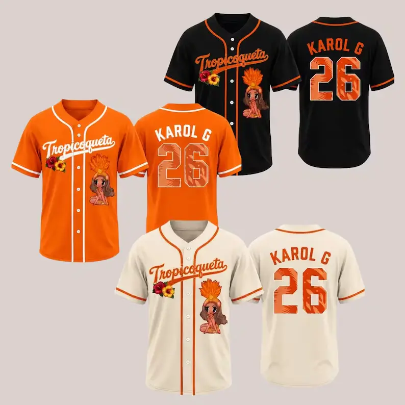 Latin Music Tour Inspired Baseball Jersey Shirt | Viajando Por El Mundo Tropitour Limited Edition Jersey | Sport Apparel Gift
