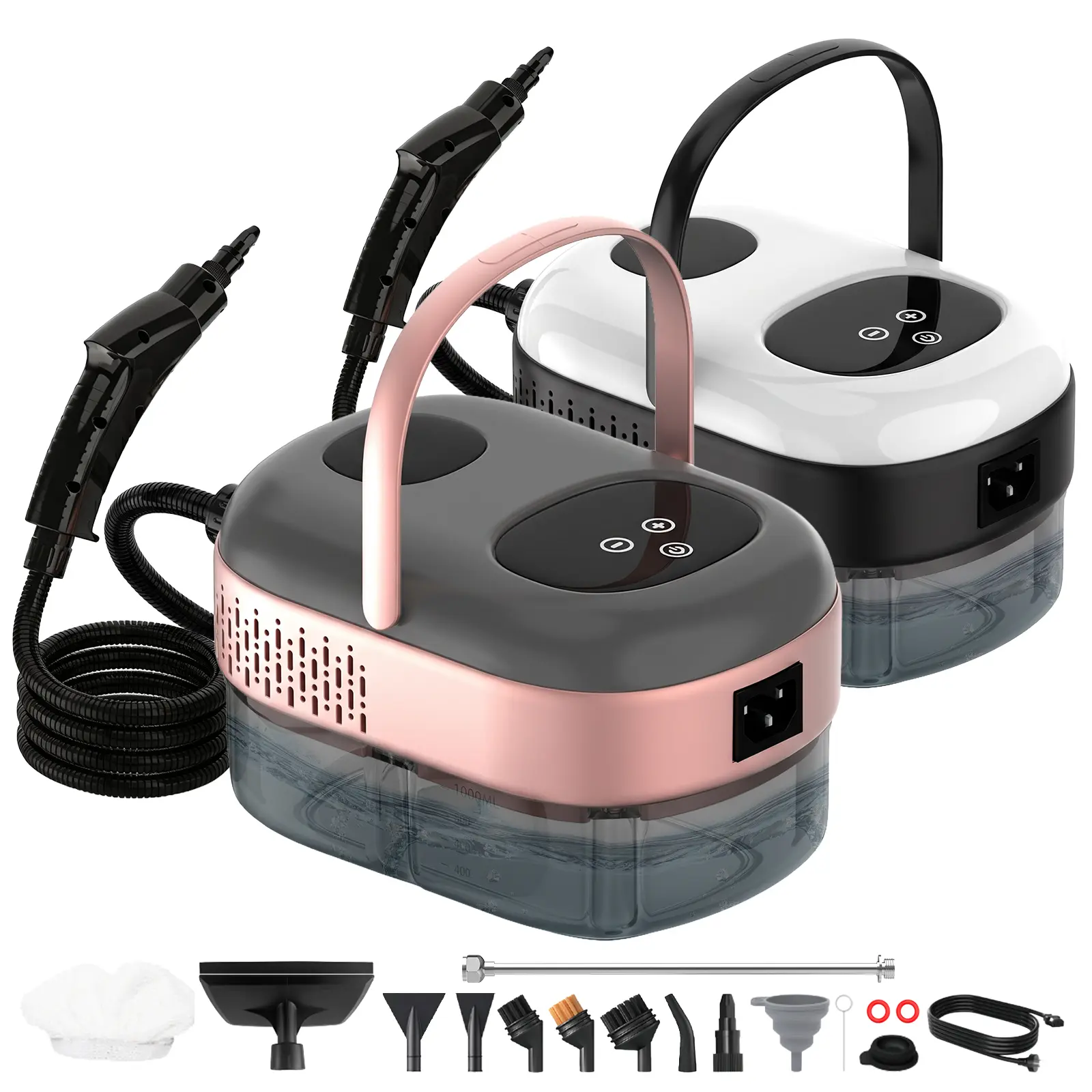 Handheld Pressurized Steam Cleaner, 2500W Fast Heat In 15 Seconds, 3 Steam Levels Adjustable, 47.3OZ Large Tank Portable Steamer For Floor Grout Kitchen Bathroom Car Multi-Surface Cleaning