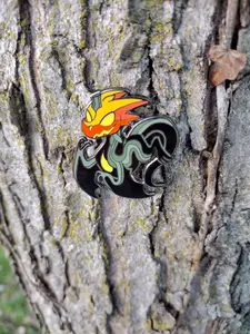 Hikaru | Glow-in-the-Dark Jack-O-Lantern / Halloween Pumpkin / Wyvern Dragon / Furry Fursona Hybrid / Creature Enamel Pin