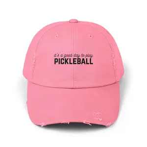 Pickleball Distressed Cap — "It's a Good Day to Play Pickleball" Embroidered Hat