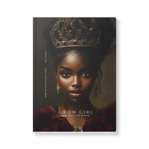 NW Legacy Tees Black Girl Affirmation Journal - 6x9 Reflective Office Stationery Notebook with Paper Pages, Grow Girl Daily Prompts
