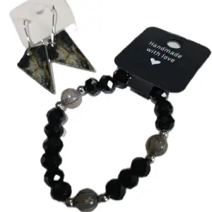 Rooted in Calm Planty Handmade With Love Stretch Bracelet Earring Boutique Bundle