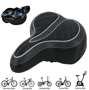 Comfort Bike Seat for Women Men,Wide Bicycle Saddle Replacement, Memory Foam Padded Soft Bike Cushion with Dual Shock Ball Universal Fit for Indoor/Outdoor Bikes