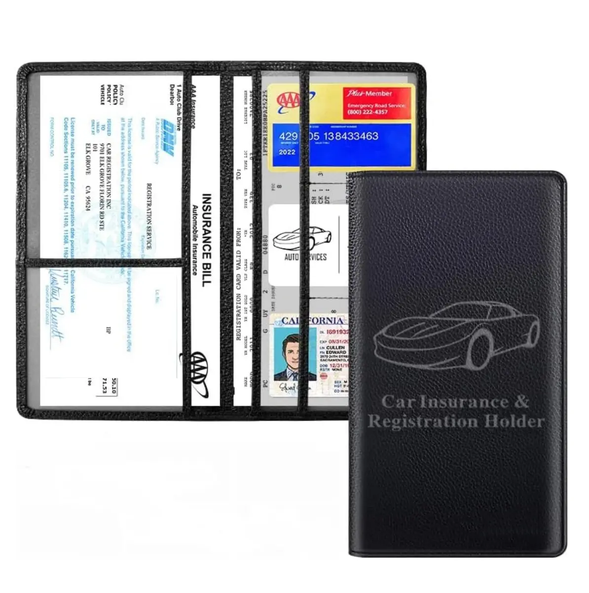 Car Document Holder - Travel Accessory for Car Registration, Insurance Cards, Driver License & Essential Items, Travel Document Holder