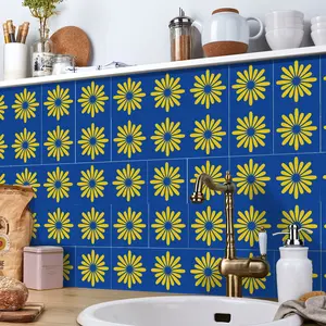 Vintage Moroccan Tile Decals, Self Adhesive Matte Waterproof, Heat Resistant Kitchen Backsplash Stickers, Universal Use, Flat Sticker Type