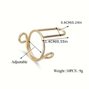 Haki & Cu 10 Pieces Nail Ring Adjustable Reusable Removable Wudu Nail Rings Alternative To Nail Polish For Women